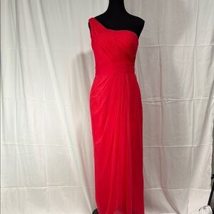 WTOO by Watters and Watters Hot Pink/Red One-Shoulder Dress Size 6